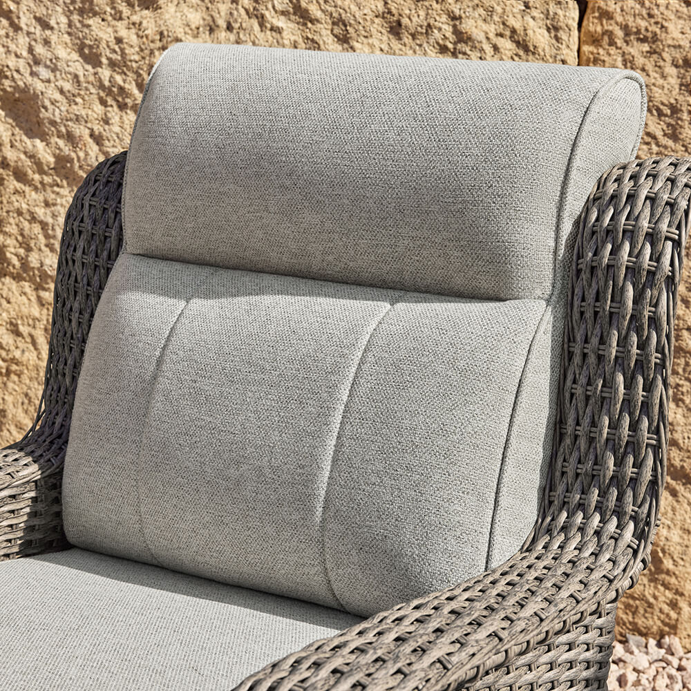 TARN Outdoor Dark Gray Wicker Sofa And Swivel Glider Chair Set