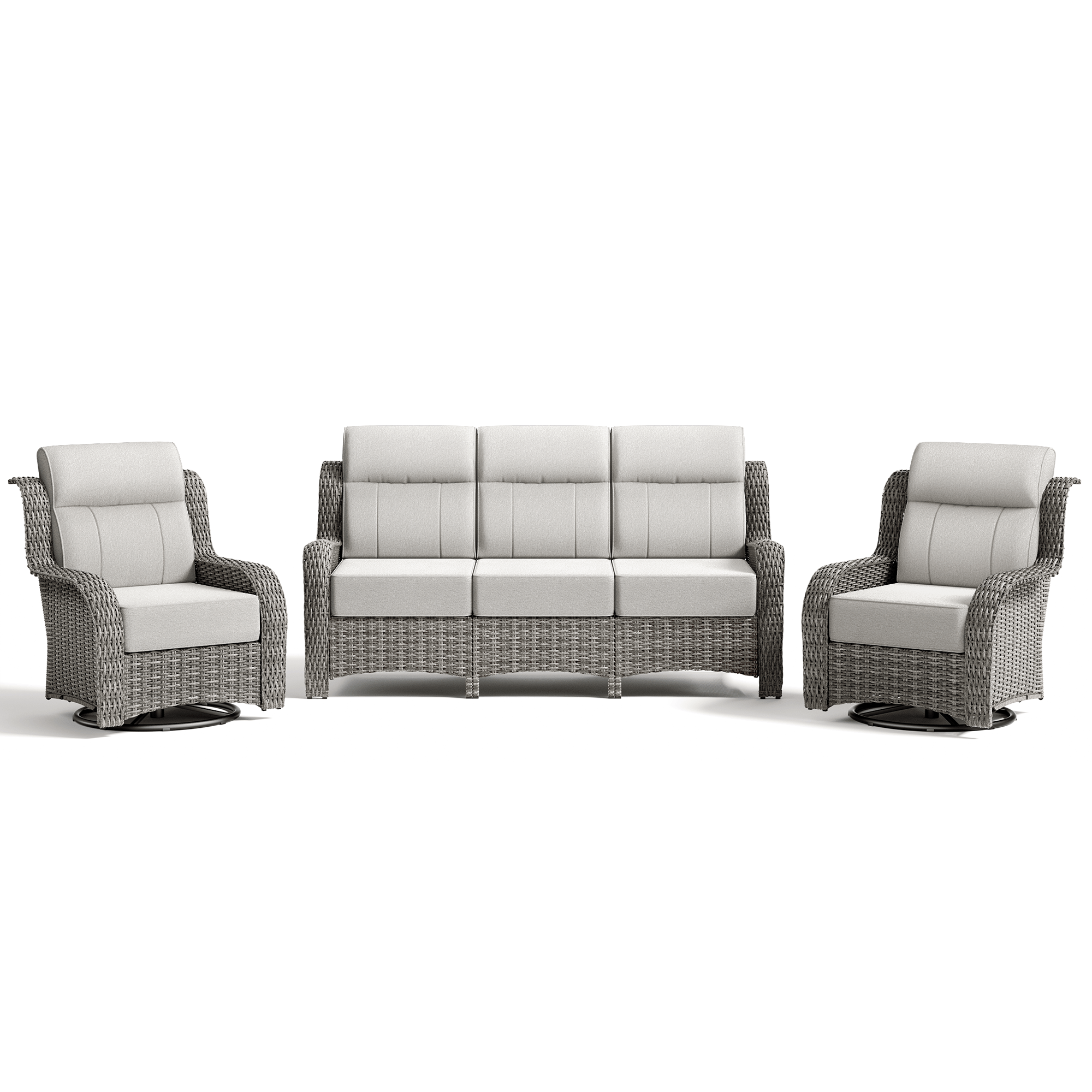 TARN Outdoor 6-Piece Wicker Sofa & Chairs Set With Coffee Table