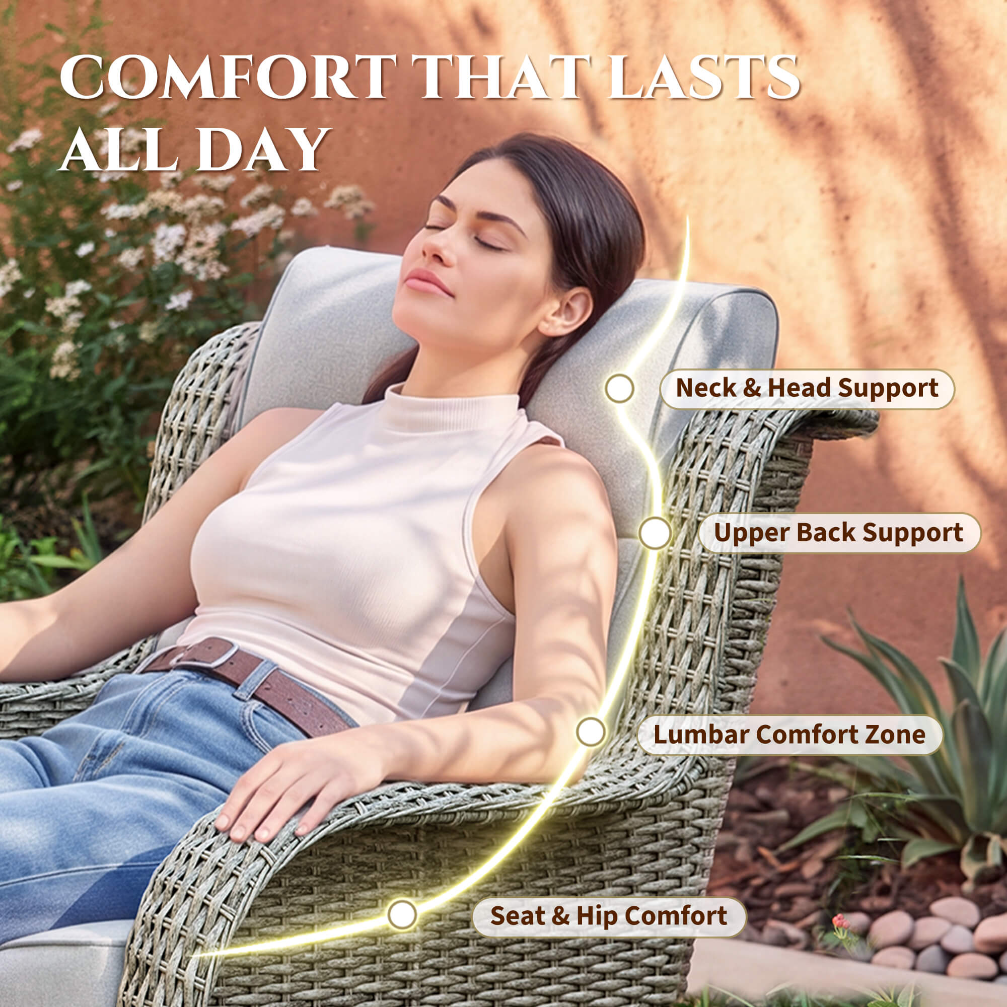 TARN Outdoor 6-Piece Wicker Sofa & Chairs Set With Coffee Table