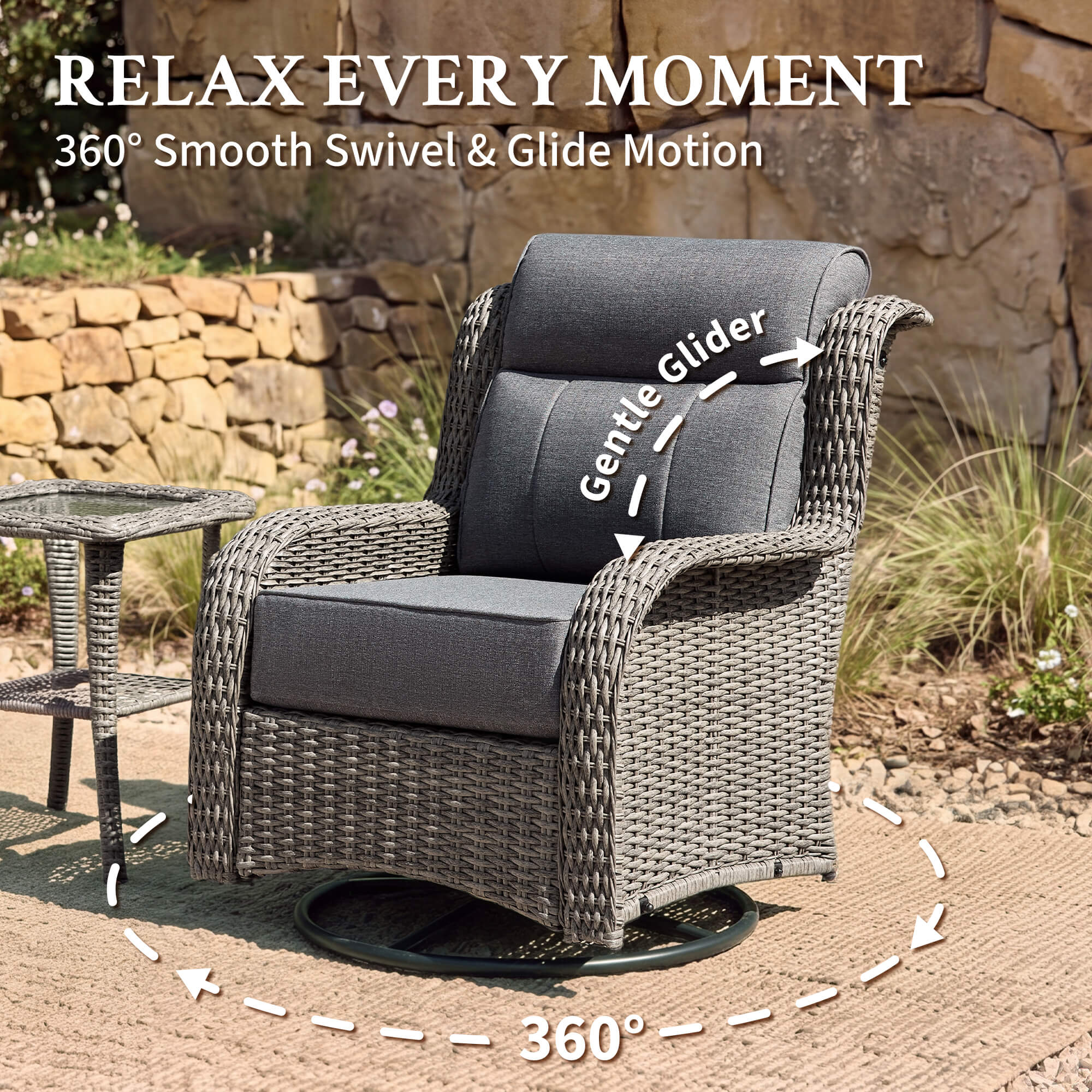 TARN Outdoor 6-Piece Wicker Sofa & Chairs Set With Coffee Table