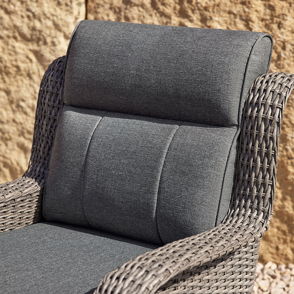 TARN Outdoor Dark Gray Wicker Sofa And Swivel Glider Chair Set