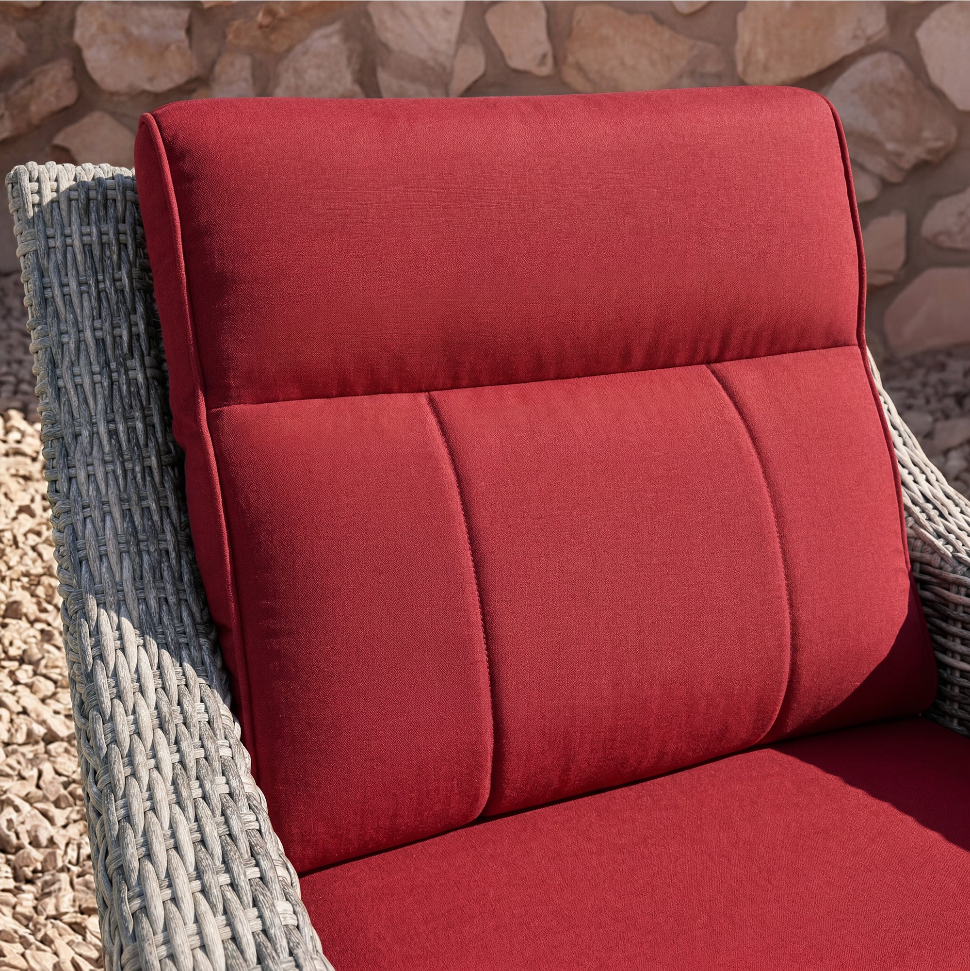 NEVE Outdoor Wicker Swivel Glider Chairs with Ottomans