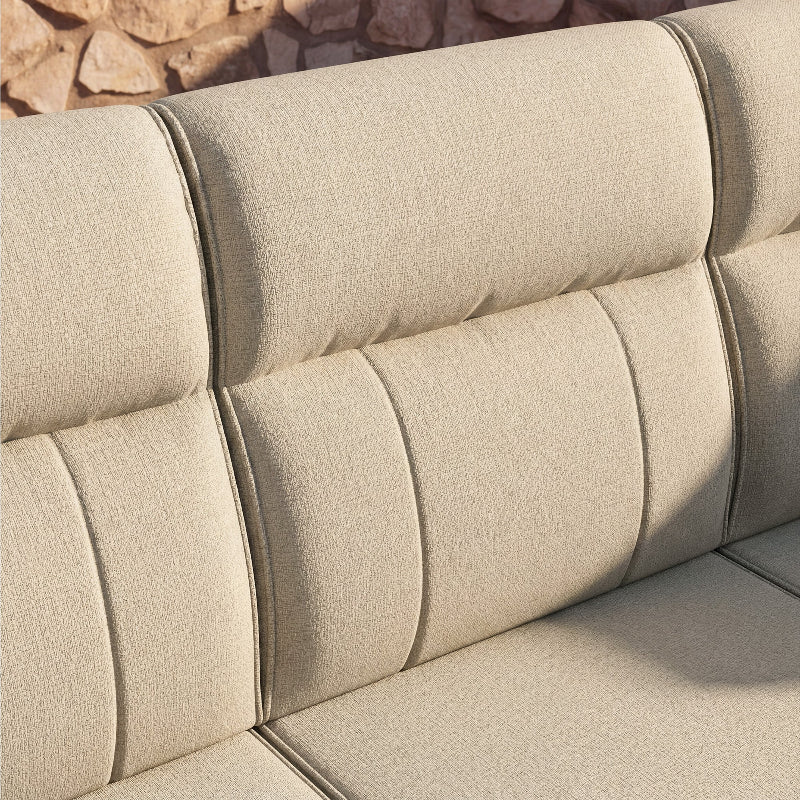 NEVE Outdoor Wicker 5 Piece Sofa Set With Ottomans