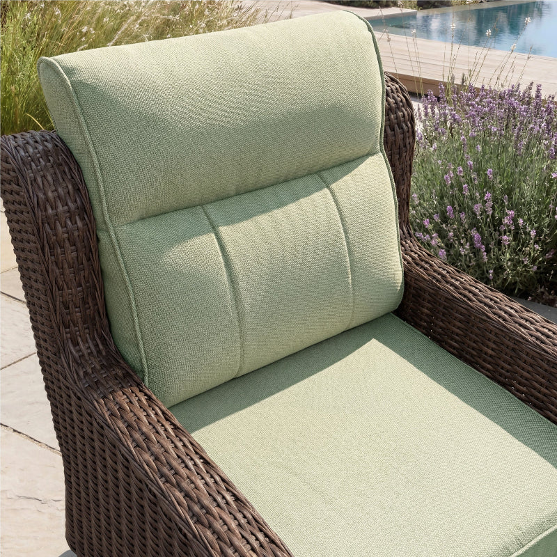 LOAM Outdoor Wicker Swivel Glider Chairs with Ottomans