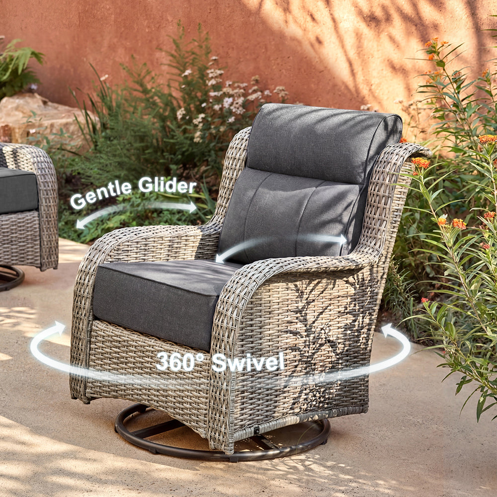 5-Piece Wicker Sofa & Chairs Set