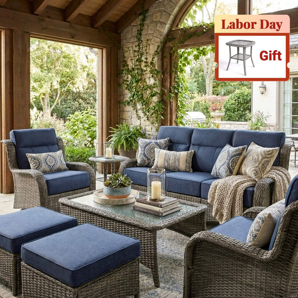 TARN Outdoor Dark Gray Wicker Furniture Set