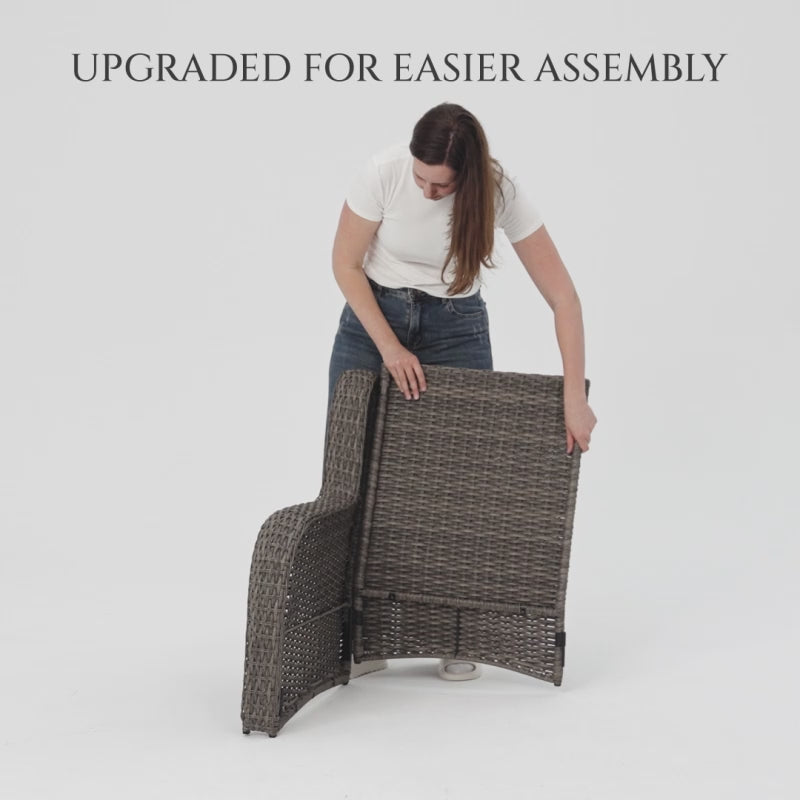 Load video: TARN Outdoor Wicker Swivel Glider Chair